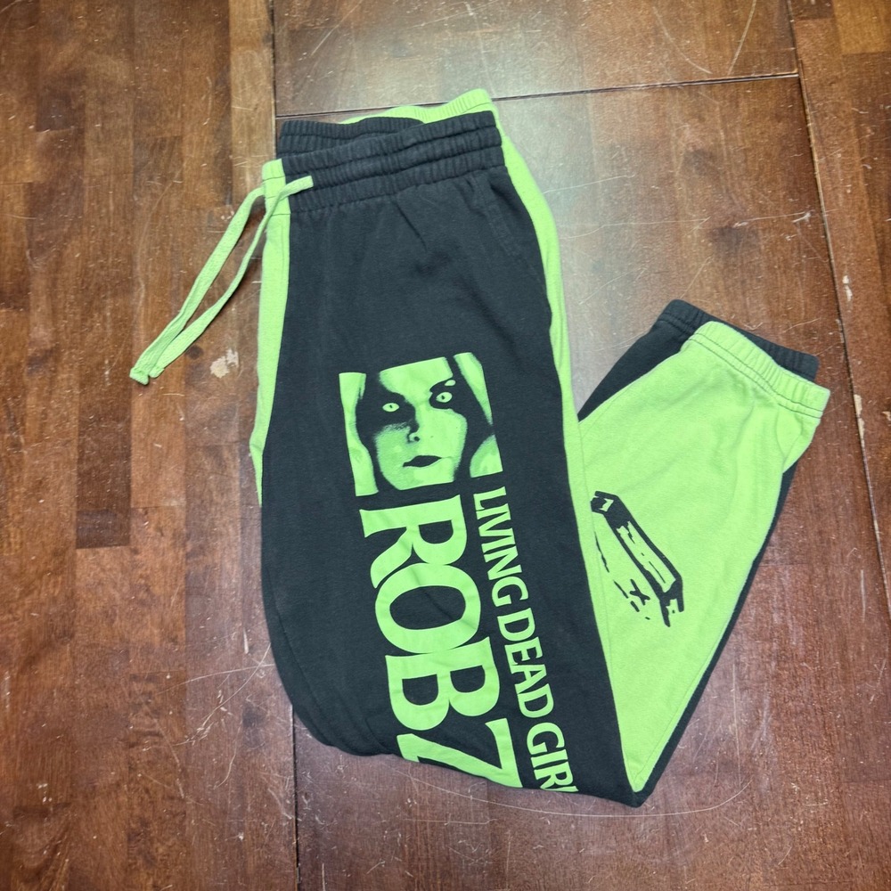 Hot Topic Rob Zombie Sweatpants Womens L Green Black Living Dead Girl Jogger - Picture 7 of 7